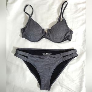 Shade & Shore Glitter Silver Bikini